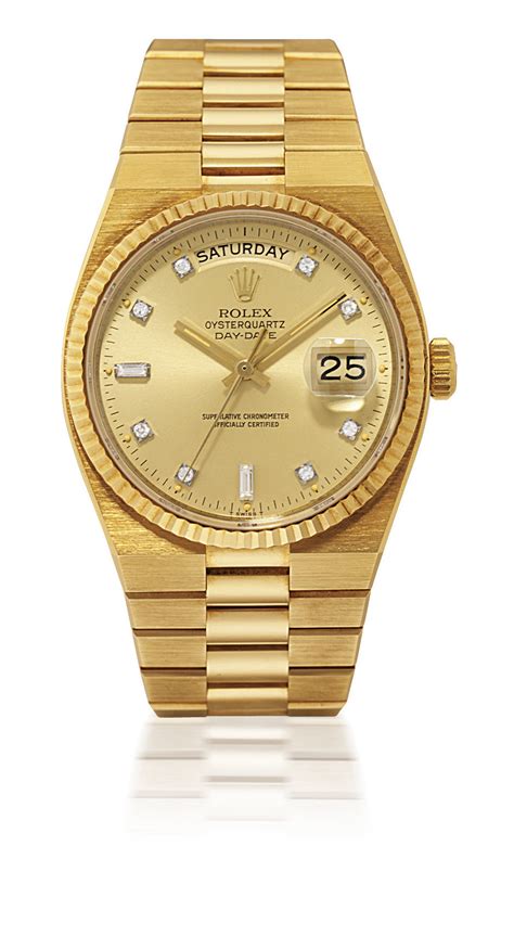 rolex day date gold quartz